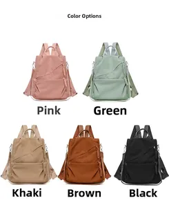 Waterproof corduroy backpack collection in pink green khaki brown and black colors