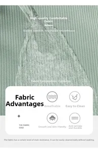 Close-up of waterproof mint green corduroy fabric showing liquid droplet resistance