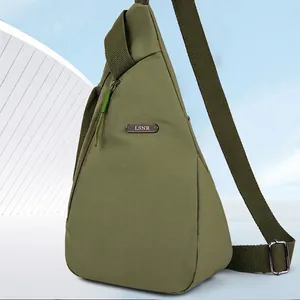 Sling Bag Waterproof Oxford Fabric Lightweight Multi Pockets Adjustable Strap Outdoor Sports Casual Chest Bag Women Men