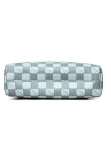 Vue détaillée du fond du sac avec motif kmjm et doubles coutures renforcées