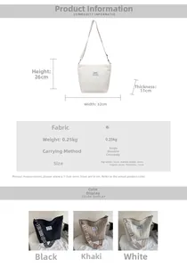 Guide des tailles détaillé et spécifications pour le grand sac fourre-tout en toile
