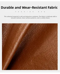 Macro shot of durable brown washed leather with a fine lychee texture for shoulder bags