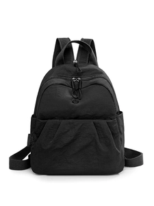 Wasserdichter schwarzer Nylon Rucksack für Damen mit mehreren Taschen und ergonomischem Design
