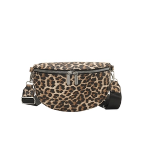 Sac De Poitrine À Imprimé Léopard En Cuir PU Mode Casual Sportif Sac Banane Avec Bandoulière Large Réglable Pour Femme