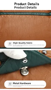 Detail of lychee pattern leather contrast color bag with metal magnetic buckle