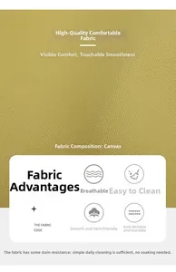 Close-up of yellow canvas fabric showing premium breathable and wear-resistant texture