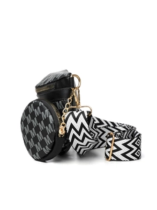 Détail du sac bandoulière à motif monogramme M avec petit porte-monnaie rond