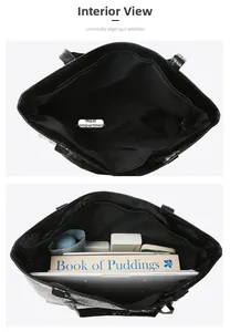 Internal view of crocodile pattern tote bag showing large capacity and zipper pocket