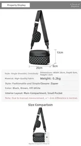 Detaillierte Größentabelle der Kuriertasche mit Maßen und Handy-Vergleich