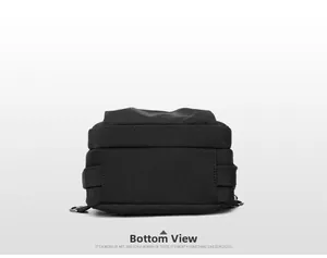 Detailed bottom view of the lightweight canvas shoulder bag with durable stitching and metal ring