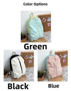 Waterproof nylon yoga backpack showing three color options with vertical zippers