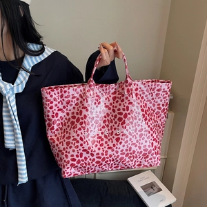 Women Leopard Print Tote Bag Waterproof PVC Large Capacity Handbag Fashion Casual Shoulder Commute Shopping Bag