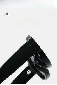 Detail of lightweight super elastic black wide frame sunglasses with polished finish
