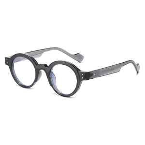 Fashionable thick frame blue light blocking glasses in glossy black and translucent grey