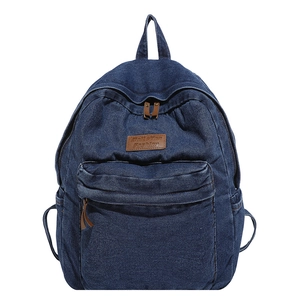 Denim Backpack Large Capacity Washable Jean Multi Pocket Daily Travel Student School Bag Casual Fashion For Women