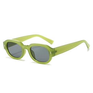 Retro Oval Sunglasses PC Frame UV400 Protection Y2K Fashion Narrow Wide Temples Metal Rivet Decoration Unisex Trendy
