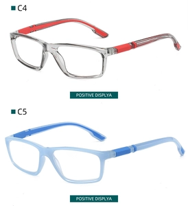 Detail view of stylish C4 and C5 silicone sports glasses frames with colorful temples