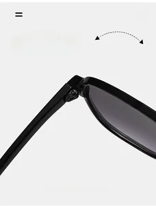 Detailed close-up of the durable metallic hinge on stylish black sunglasses