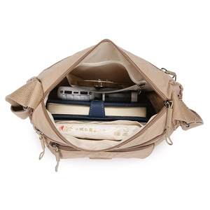 Waterproof nylon crossbody bag with multi-layer large capacity and internal storage