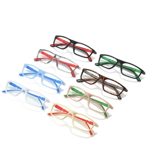 Stylish anti-blue light reading glasses set with colorful silicone frames and temples