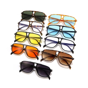 Classic double-bridge aviator sunglasses with leopard and round frames in various colors