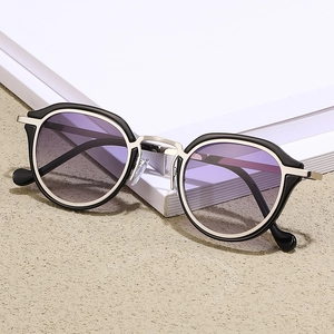 Retro Round Sunglasses Metal And PC Frame UV400 Protection Gradient Lenses Vintage Fashion Eyewear For Men Women