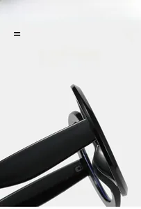 Macro detail of high-gloss temple hinges on oversized black round frame sunglasses