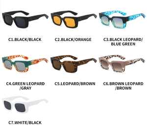 Collection de lunettes de soleil carrées en divers coloris dont léopard et verres dégradés
