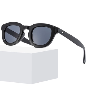 Retro Vintage Sunglasses PC Frame AC Lens UV400 Protection Anti Blue Light Oval Thick Frame Fashion Trendy Eyewear