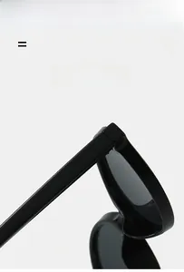 Detail of high-elasticity hinges and lightweight frame on black fashion sunglasses