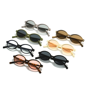 Retro oval sunglasses in seven colors with high-quality thick frames for women