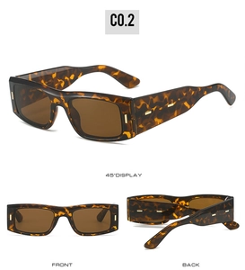 Vues détaillées des lunettes de soleil rectangulaires écaillées avec détails dorés