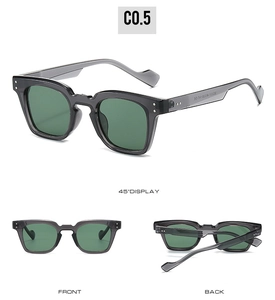 Détails des lunettes de soleil carrées avec décorations à doubles rivets argentés