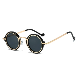 Lunettes De Soleil Rondes Rétro Steampunk Monture Métallique Protection UV400 Verre PC Mode Streetwear Pour Hommes Femmes