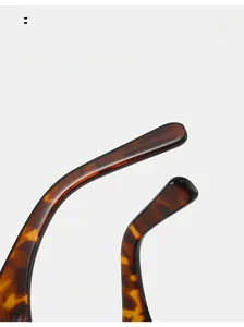 Detailed macro shot of tortoiseshell cat-eye sunglasses with curved temple design