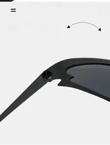 Close-up of durable texture hinge on stainless steel cat eye sports sunglasses