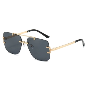 Frameless Square Sunglasses Metal Frame PC Lenses UV400 Protection Fashion Retro Hip Hop Eyewear Outdoor Travel Unisex