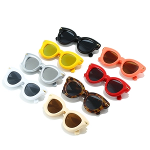 Chunky inflatable oval sunglasses in various colors on white background for men and women