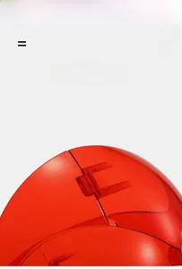 Detail of red transparent sports sunglasses featuring high-elasticity hinges and frames