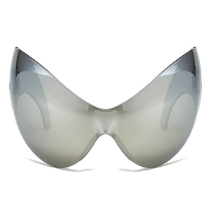 Futuristic Oversized Integrated Shield Sunglasses PC Frame UV400 Protection Wrap Around Cycling Glasses For Men Women