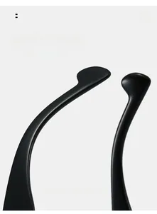 Detailed view of matte black curved temple tips for enhanced eyewear comfort and fit