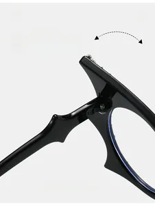 Macro shot of durable metal hinge and star-studded bat-shaped eyeglasses frame details