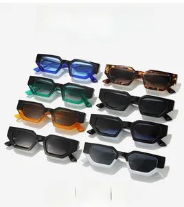 Array of colorful square sunglasses featuring UV400 and CE certified thick frames