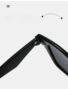 Detailed macro view of a durable metal hinge on black high-quality cat-eye sunglasses