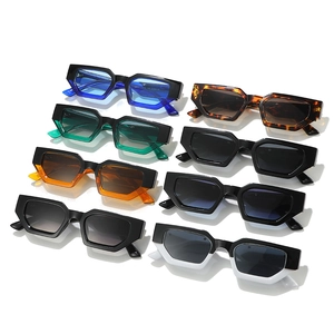 Vintage square sunglasses set with colorful PC frames and UV400 lenses in eight colors