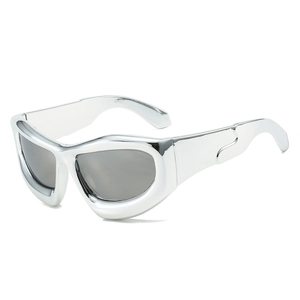 Lunettes de Soleil Enveloppantes Y2K pour Femmes Hommes Mode Monture Épaisse Vague Sportive Masque UV400 Hip Hop Tendances
