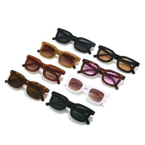 Vintage square sunglasses in various colors including black, amber, and leopard patterns