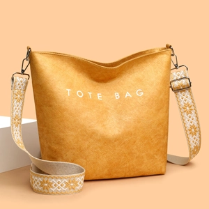 Sac Fourre-tout En Papier Tyvek Pour Femmes Grande Capacité Bandoulière Large Ethnique Imprimé Lettres Sac À Main