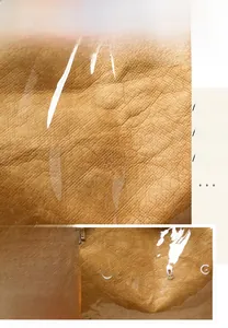 Detailed macro view showing the premium lychee texture on the brown leather tote bag