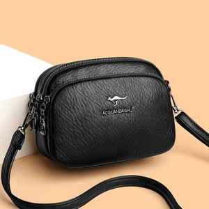 Women PU Leather Crossbody Bag Fashion Multi Compartment Solid Color Shoulder Bag Casual Daily Handbag